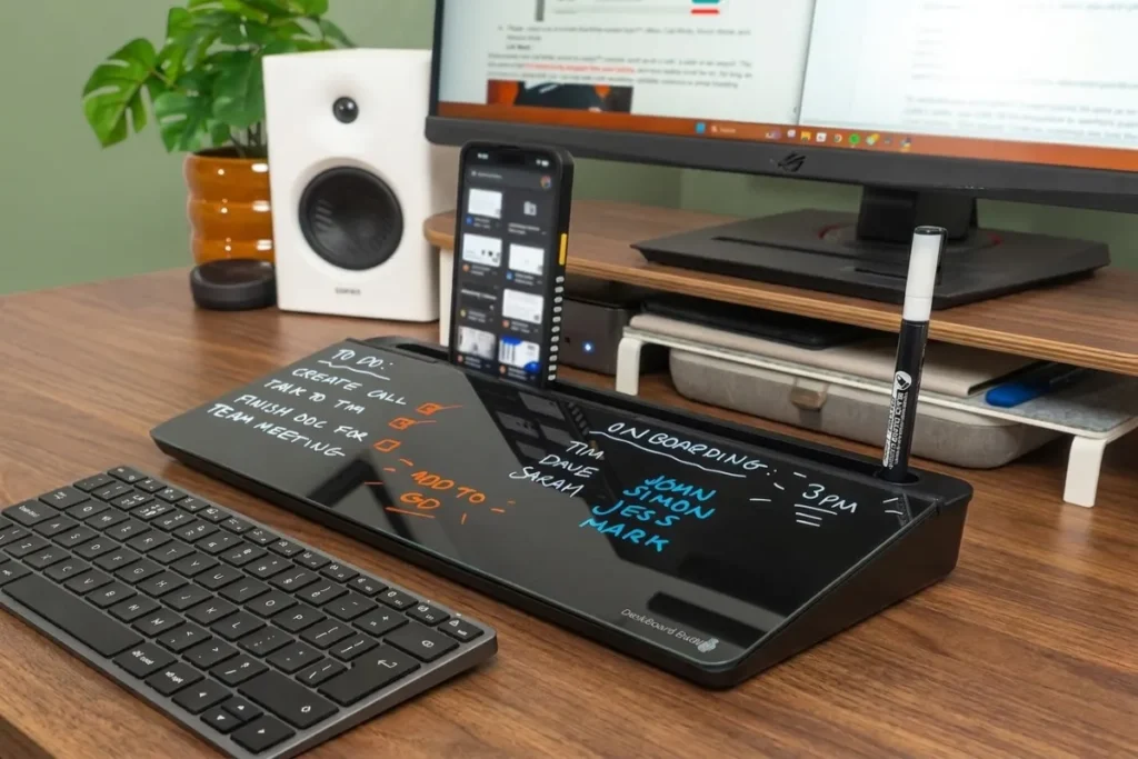 Maximize Your Workspace: The DeskBoard Buddy with Wireless Charger (Black)