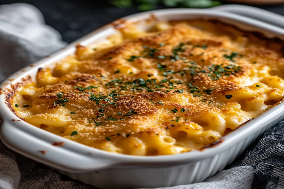 Old fashioned baked macaroni and cheese