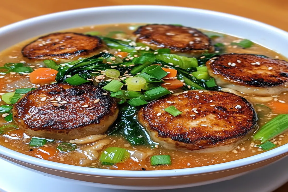 Potsticker Soup with Shiitake and Baby Bok Choy