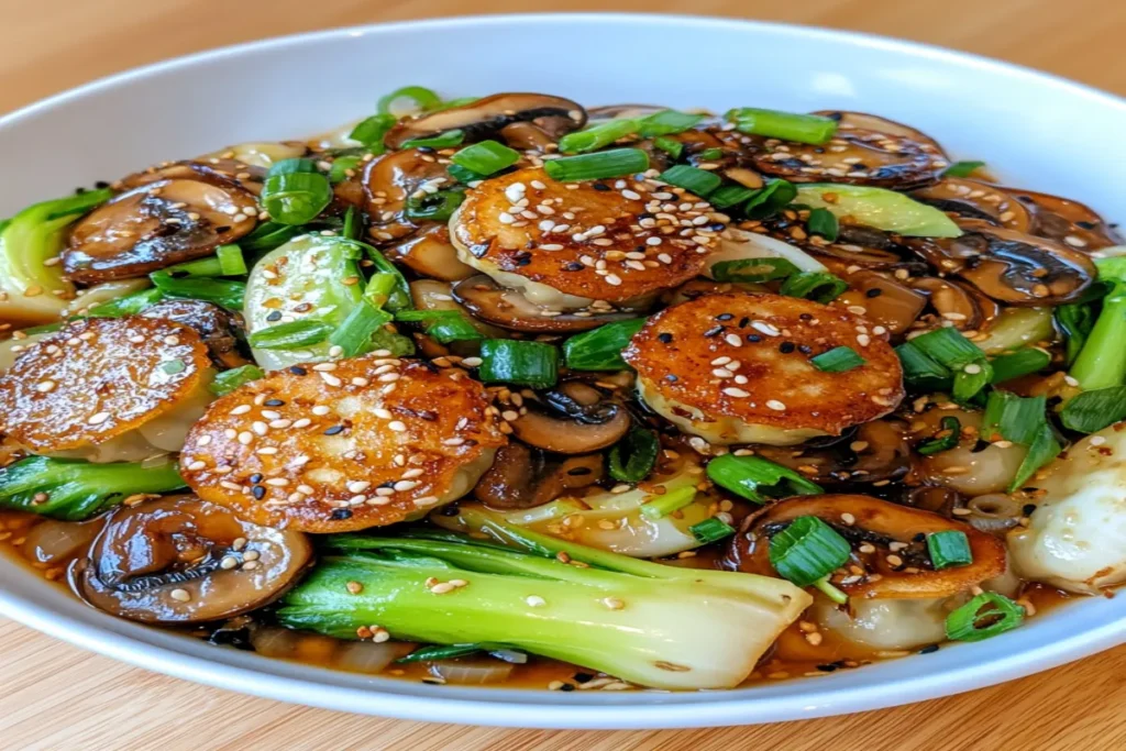 Potsticker Soup with Shiitake and Baby Bok Choy