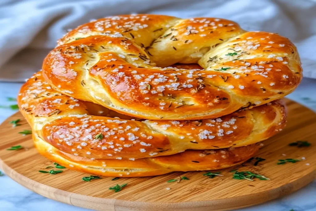 Mozzarella Stuffed Rosemary and Parmesan Soft Pretzels