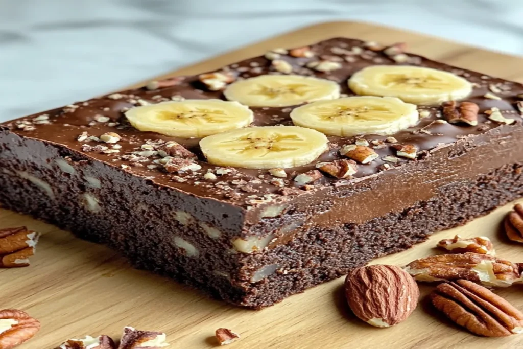 Healthy Chocolate-Banana Brownies with Nuts Recipe