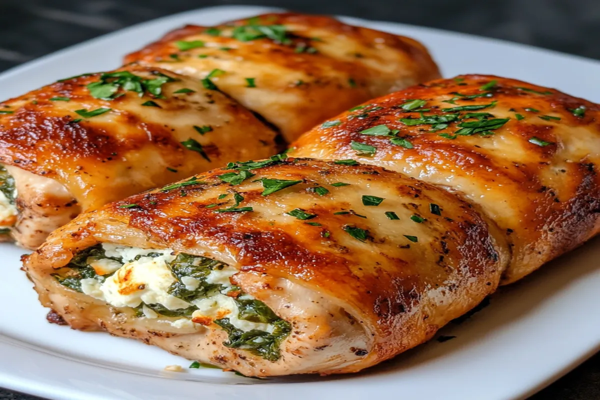 Spinach and Feta Chicken Roll