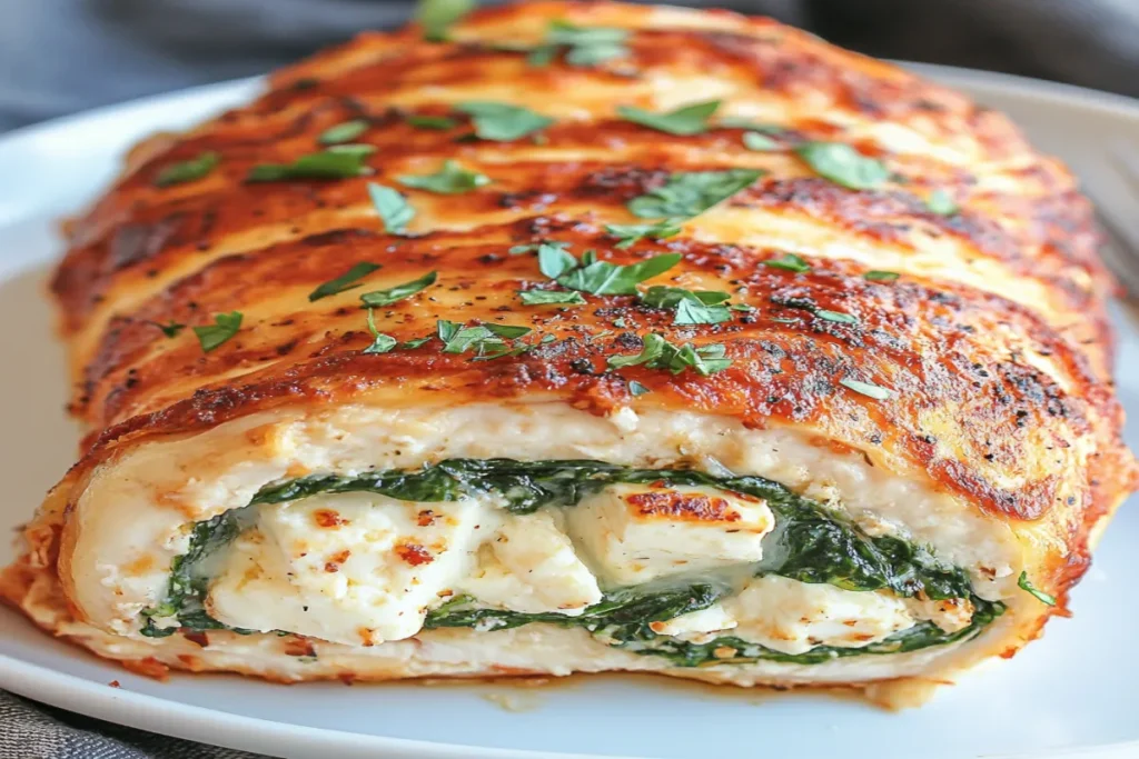 Spinach and Feta Chicken Roll