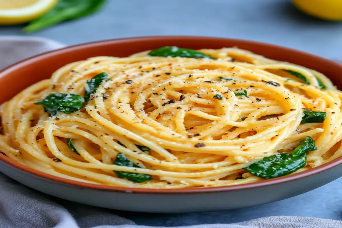 Lemon Ricotta Pasta with Spinach