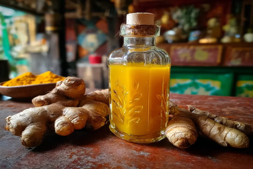 Jamu for Beginners: The Modern Take on Indonesian Ginger-Turmeric Tonics Jamu tonic with turmeric and ginger roots