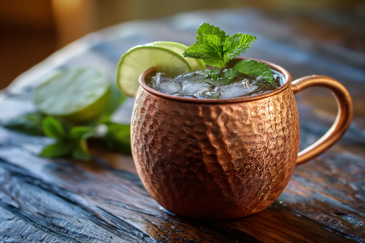 Ginger-Based Cocktail Mixers: DIY Moscow Mule Mix and Herb-Infused Ginger Soda Alt Text: DIY Moscow Mule Mix in Copper Mug