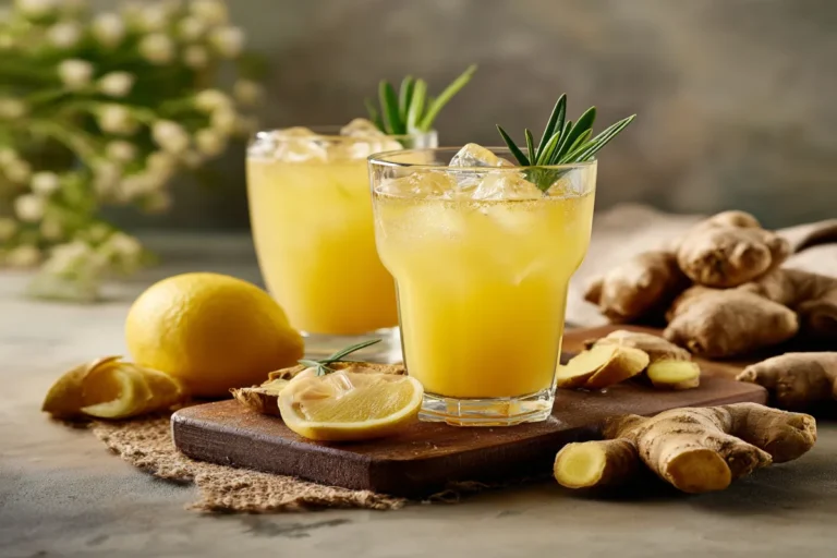 Functional ginger drink with lemon and chicory root