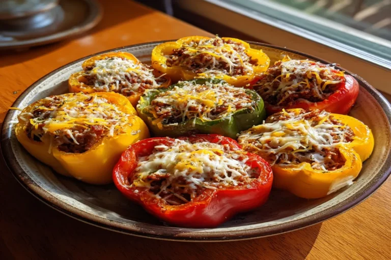 Easy Stuffed Bell Peppers with Ground Beef and Rice
