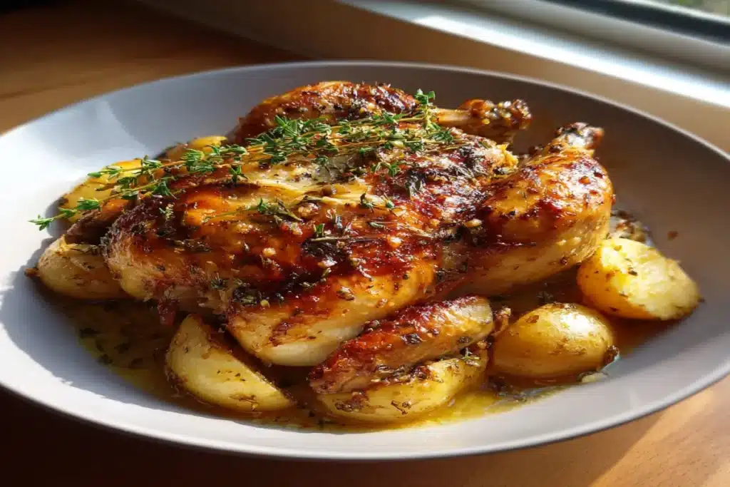 Oven-Roasted French Garlic Chicken – Elegant, Juicy & Simple Oven-Roasted French Garlic Chicken – Elegant, Juicy & Simple