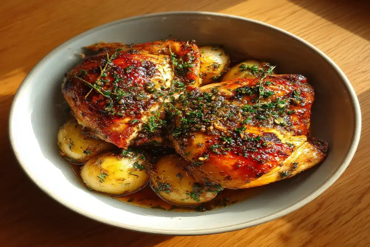 Oven-Roasted French Garlic Chicken – Elegant, Juicy & Simple Oven-Roasted French Garlic Chicken – Elegant, Juicy & Simple