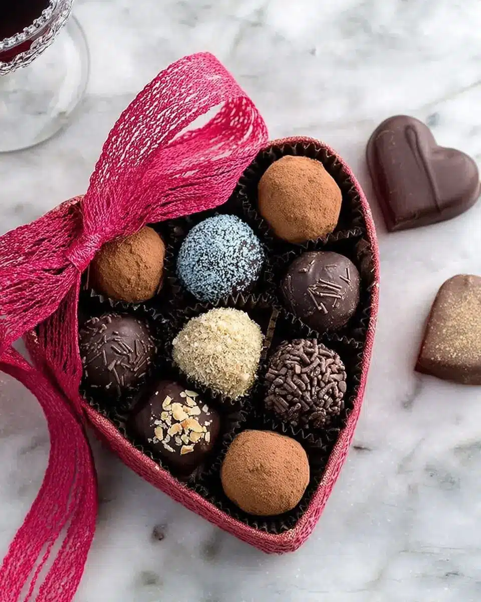 Red Wine Chocolate Truffles A delicious plate of Red Wine Chocolate Truffles