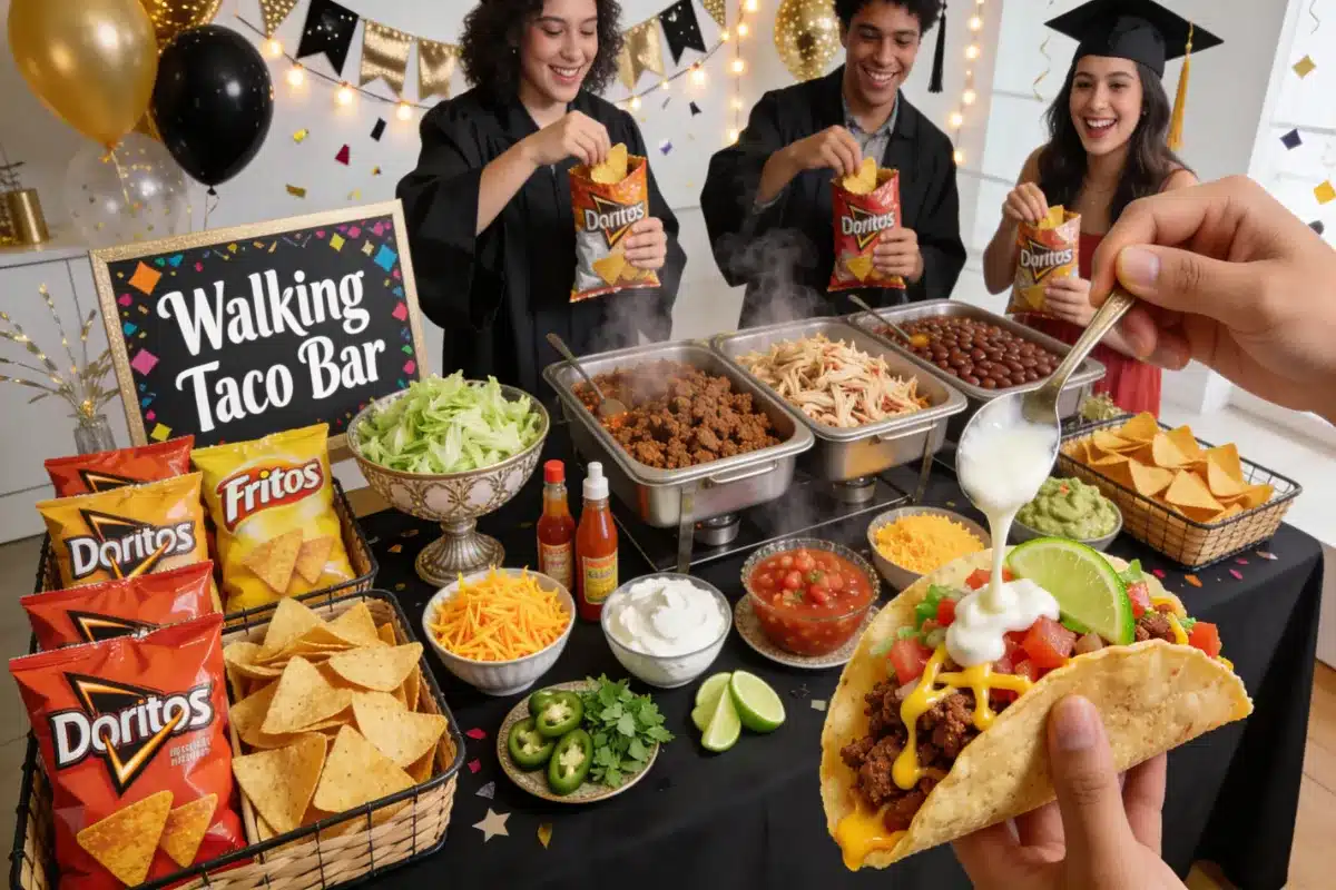 Graduation Parties: Walking Taco Bar – Easy Crowd Recipe Idea