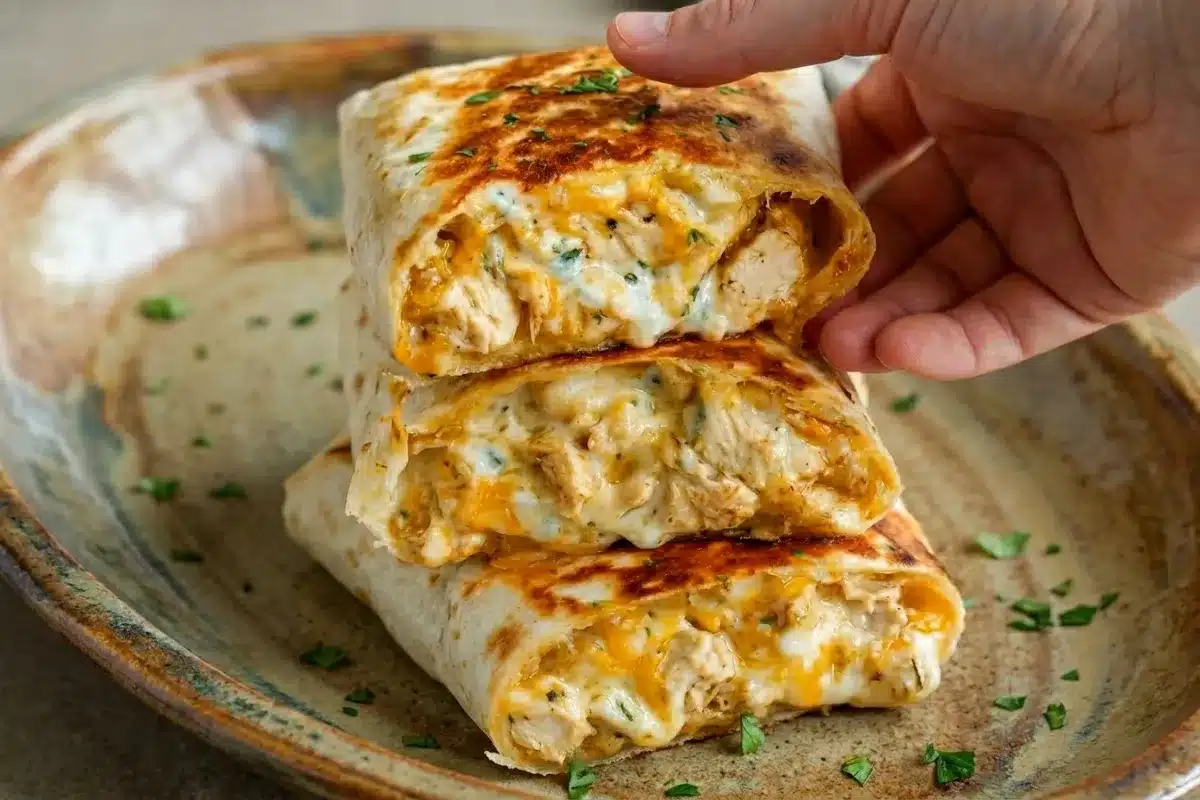 Fast & Flavorful Cheesy Garlic Chicken Wraps: 20-Minute Dinner