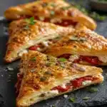 Roasted Red Pepper and Feta Triangles — Flaky Puff Pastry Appetizer image 1200x800 1786724911439