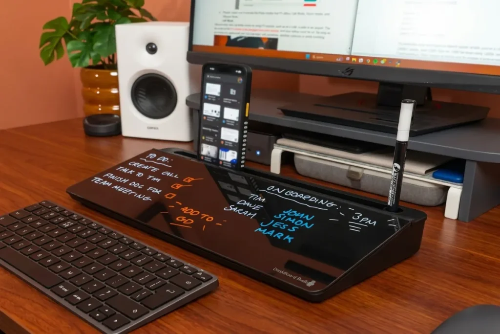 Maximize Your Workspace: The DeskBoard Buddy with Wireless Charger (Black)