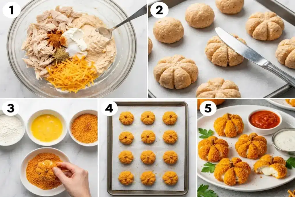 EASY Cheesy Chicken Pumpkins! The Ultimate Halloween Appetizer! image 1200x800 1788308595389