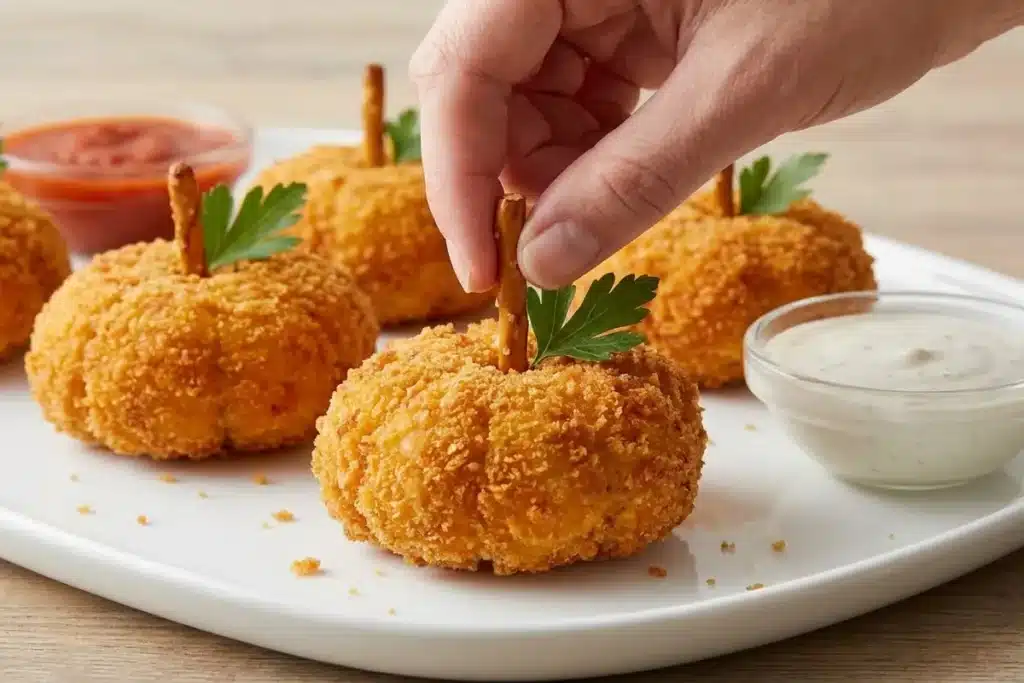 EASY Cheesy Chicken Pumpkins! The Ultimate Halloween Appetizer! image 1200x800 1788308608140