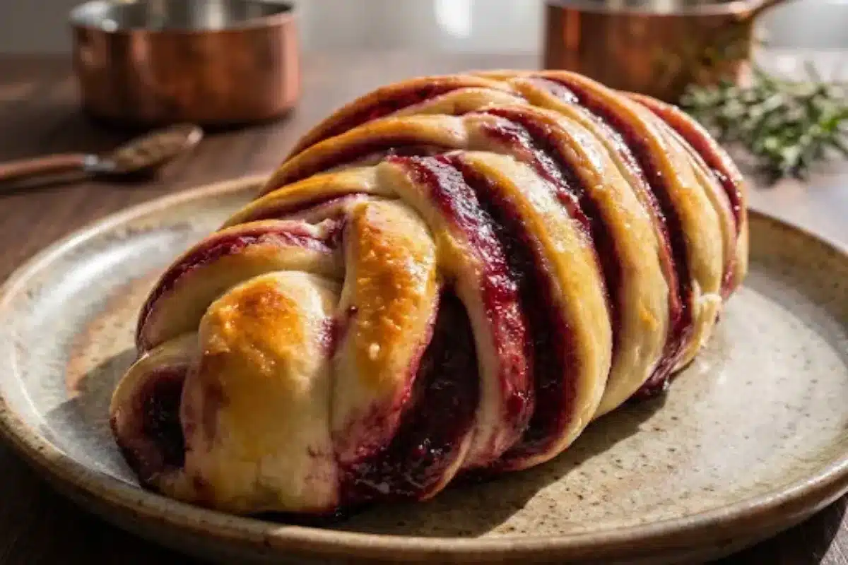Beautiful Braided Raspberry Buns