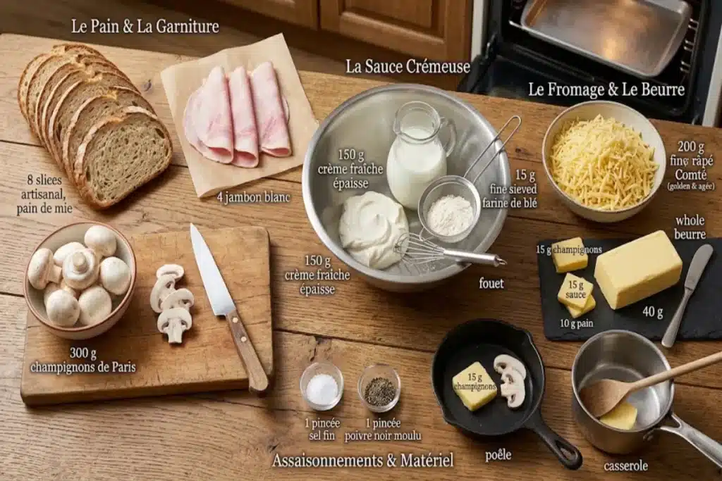 Croque-monsieur aux champignons et au comté, gratiné image 1200x800 1790800770390