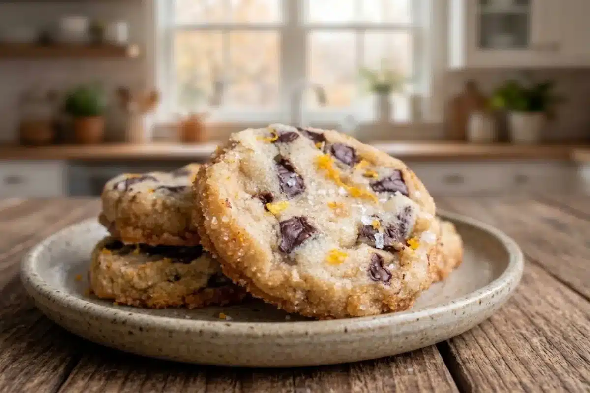 Dark Chocolate Orange Shortbread Cookies