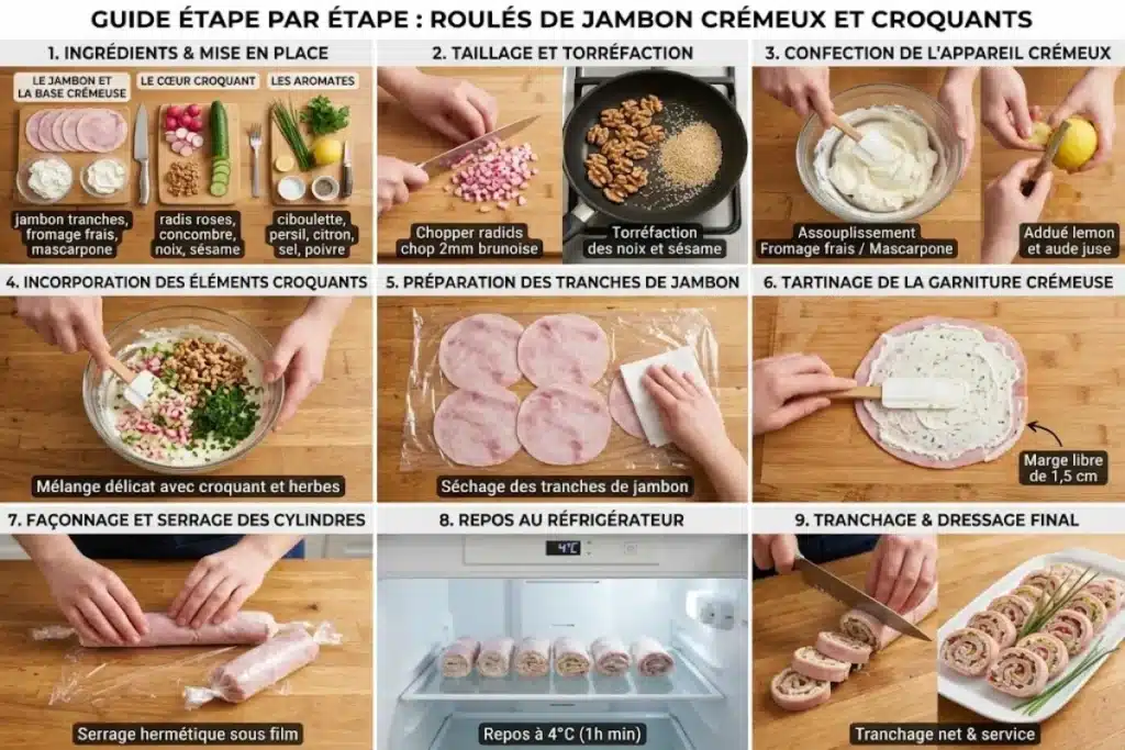 Roulés de jambon au fromage frais, crémeux et croquants image 1200x800 1793353052929
