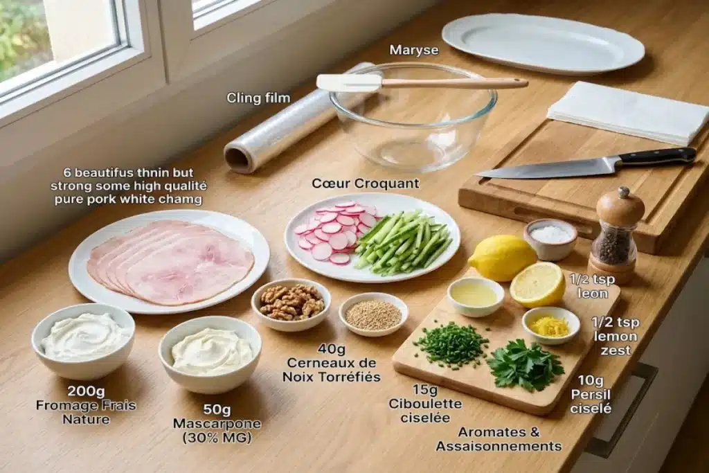 Roulés de jambon au fromage frais, crémeux et croquants image 1200x800 1793353114478