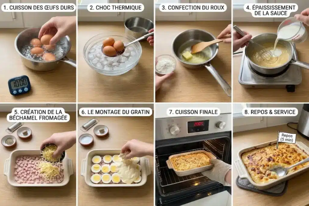 Œufs durs au jambon et béchamel fromagée gratinés image 1200x800 1793354786727